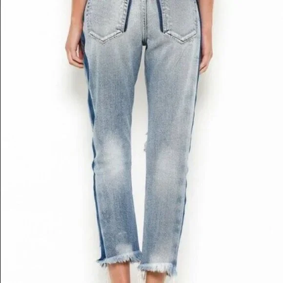 Hidden Distressed Two-Toned‎ High-Waist Jeans - Picture 13 of 13